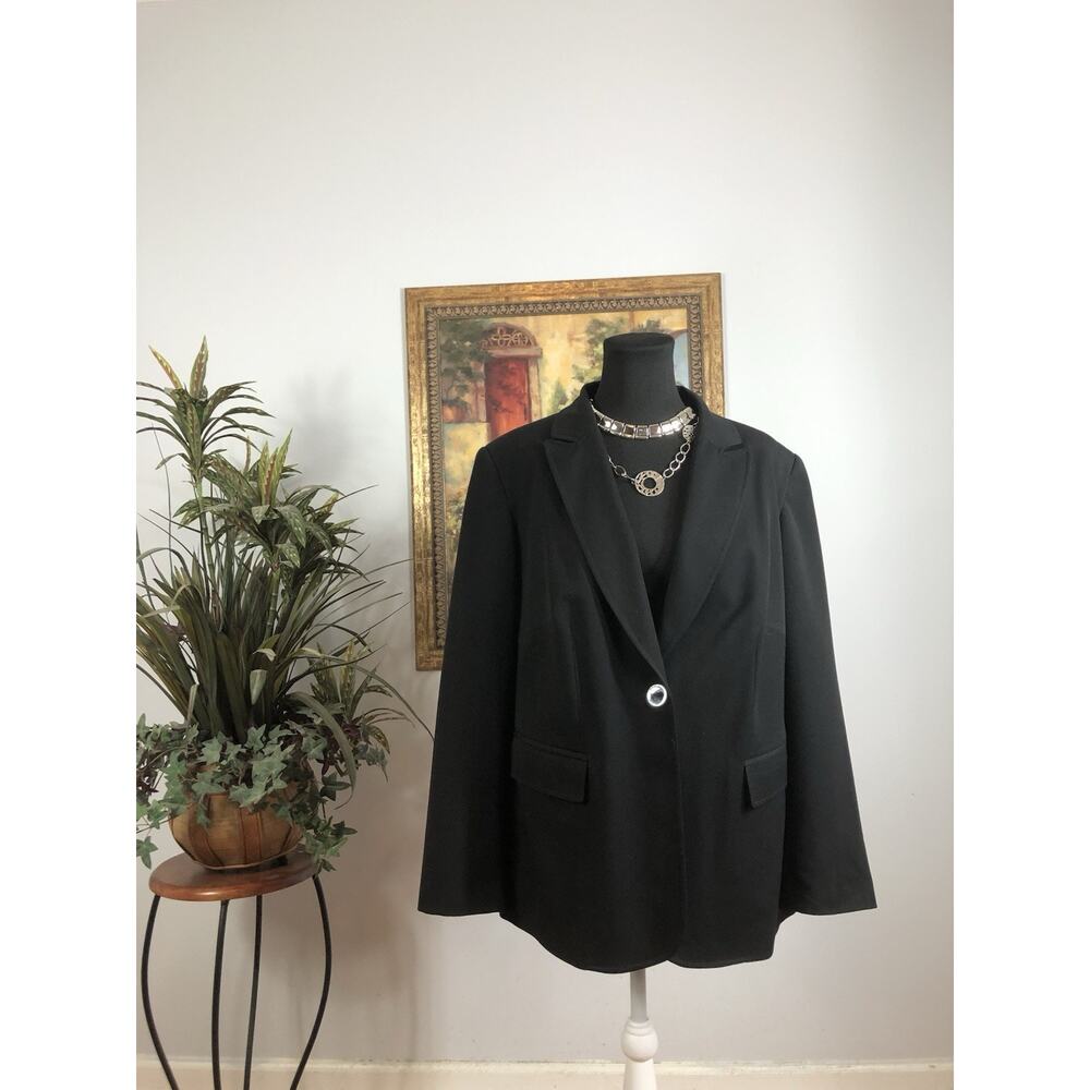 Emily Women Plus 18W Jacket One Button Black Clueless Preppy Office Siren Fairy